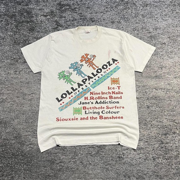 Other - Vintage 1991 Lollapalooza T Shirt Mens Large White Music Festival Band Tee 90s